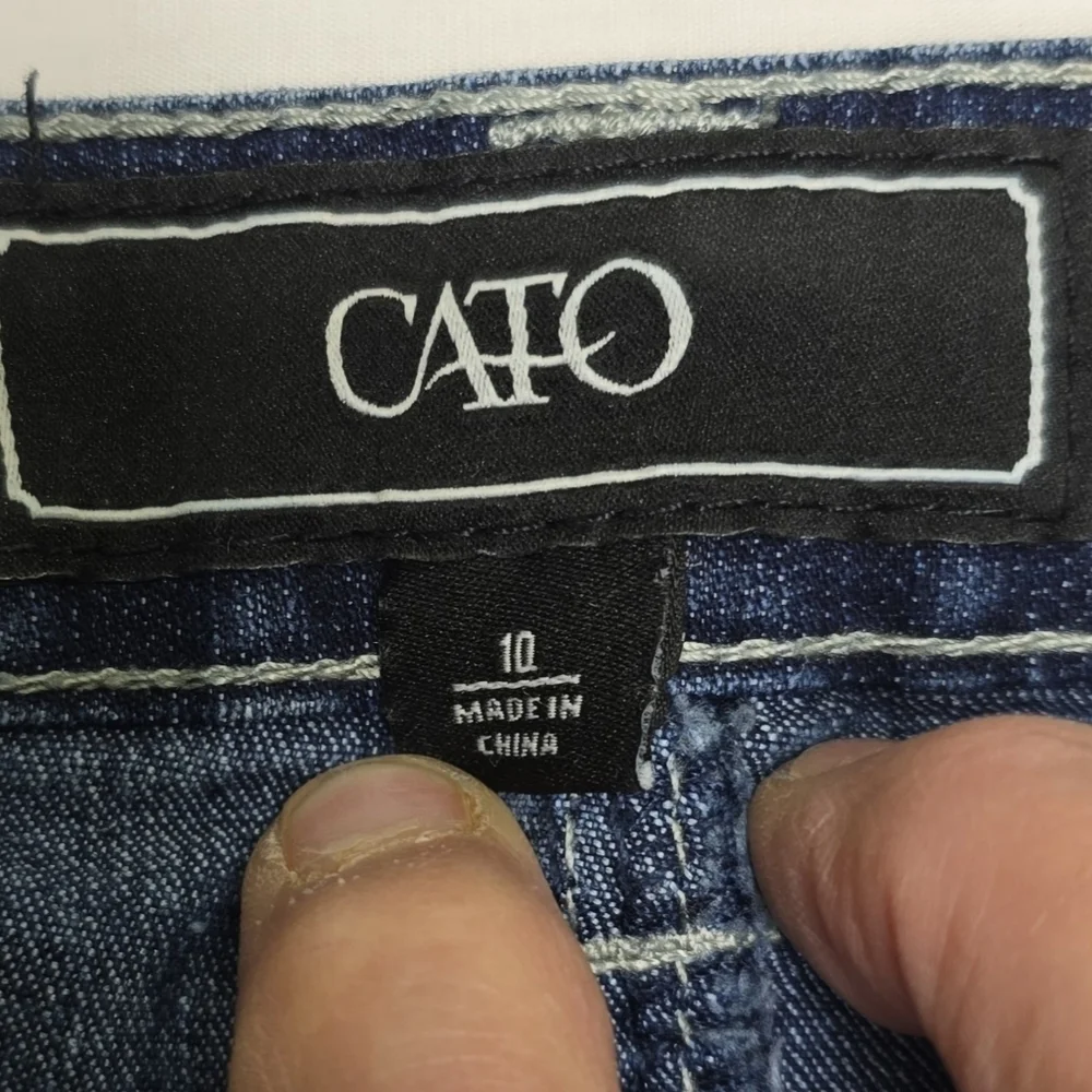 Cato Midwash Split Hem Midi  Denim Skirt Women's Size 10 - Picture 5 of 12